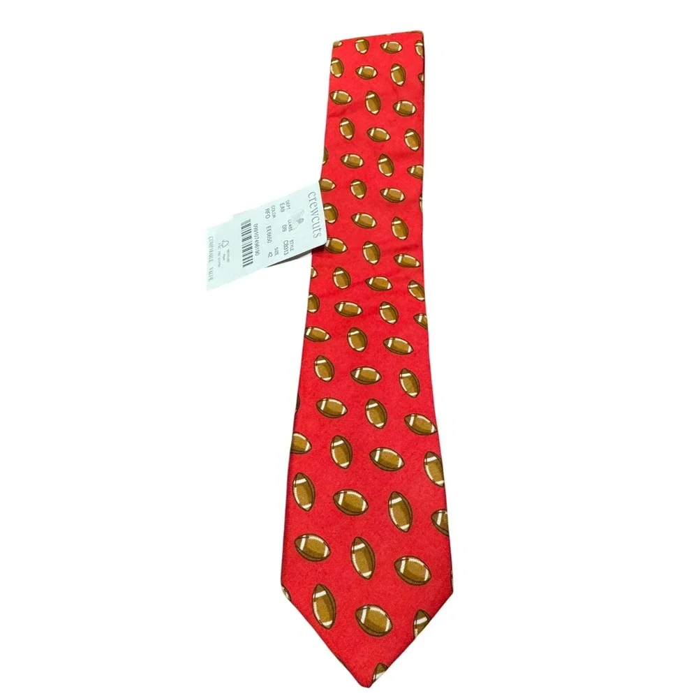 Crewcuts J.Crew Boys Cotton Necktie Red Football Print Kids Tie‎ 42